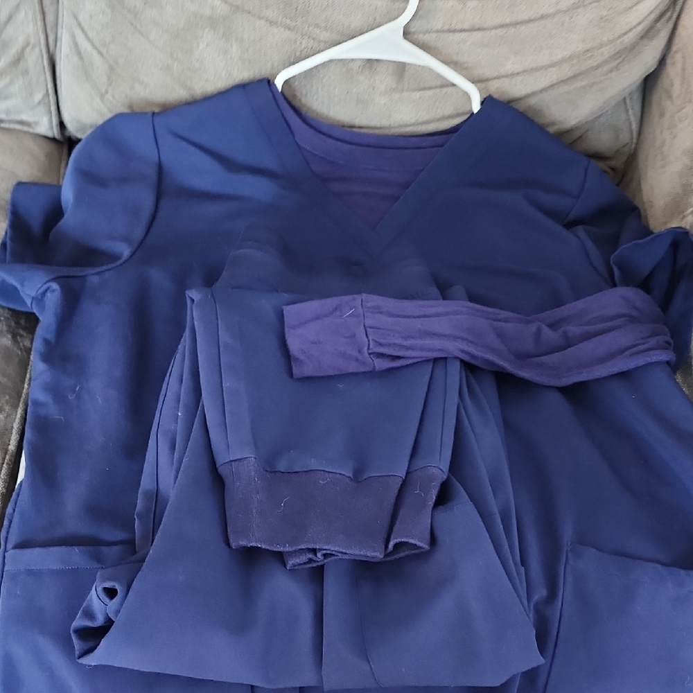 Women's Navy Blue Scrub Top and Pants Set